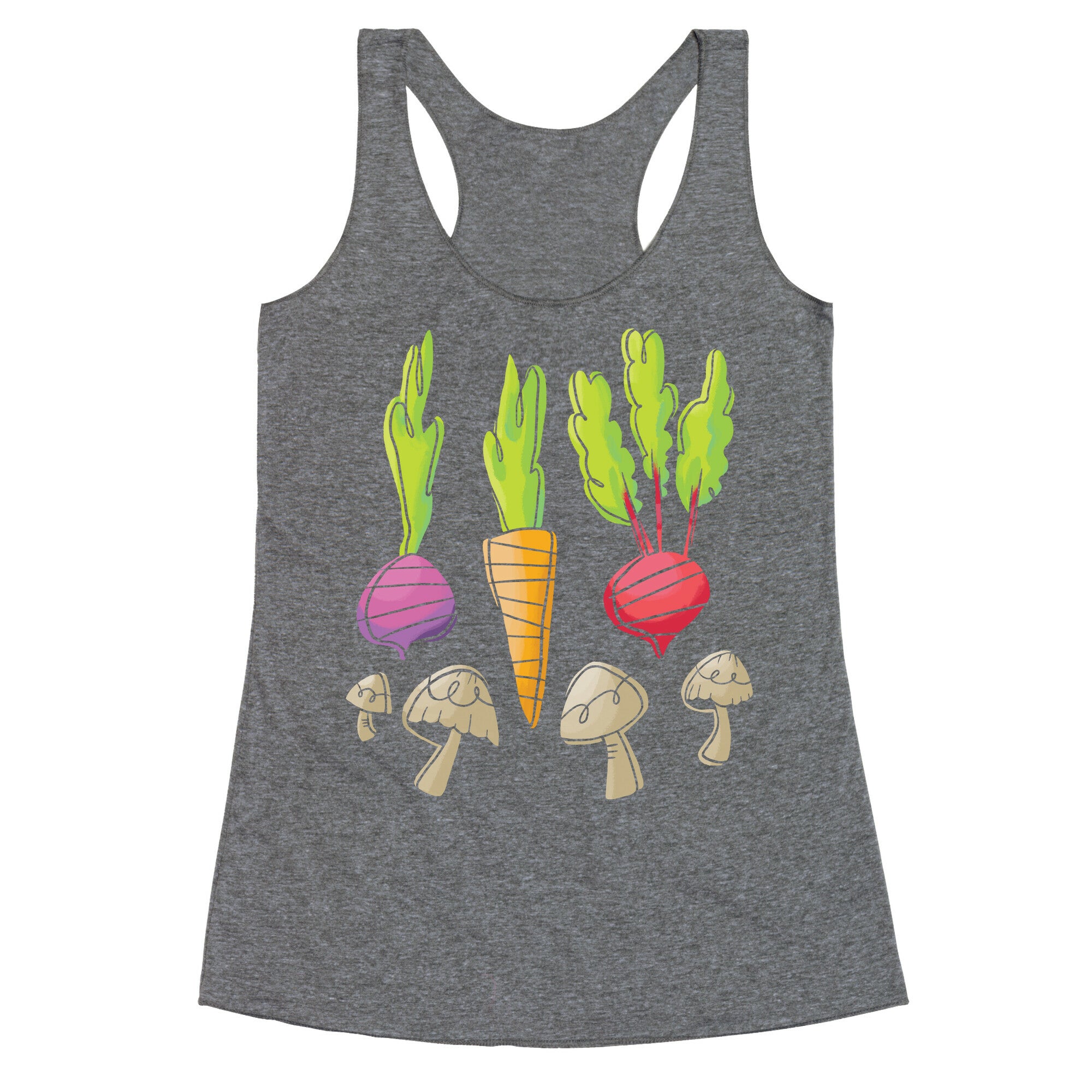 Retro Vegetable Pattern Racerback Tank